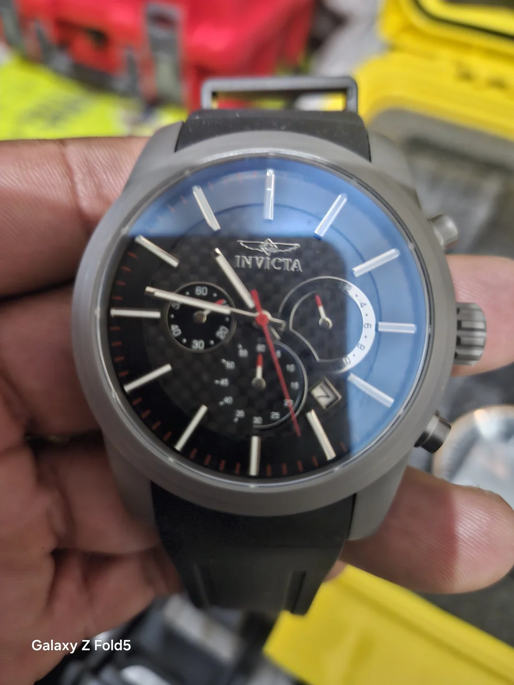 Invicta Men's Black Chronograph Sport Watch (Project Watch Broken Band)